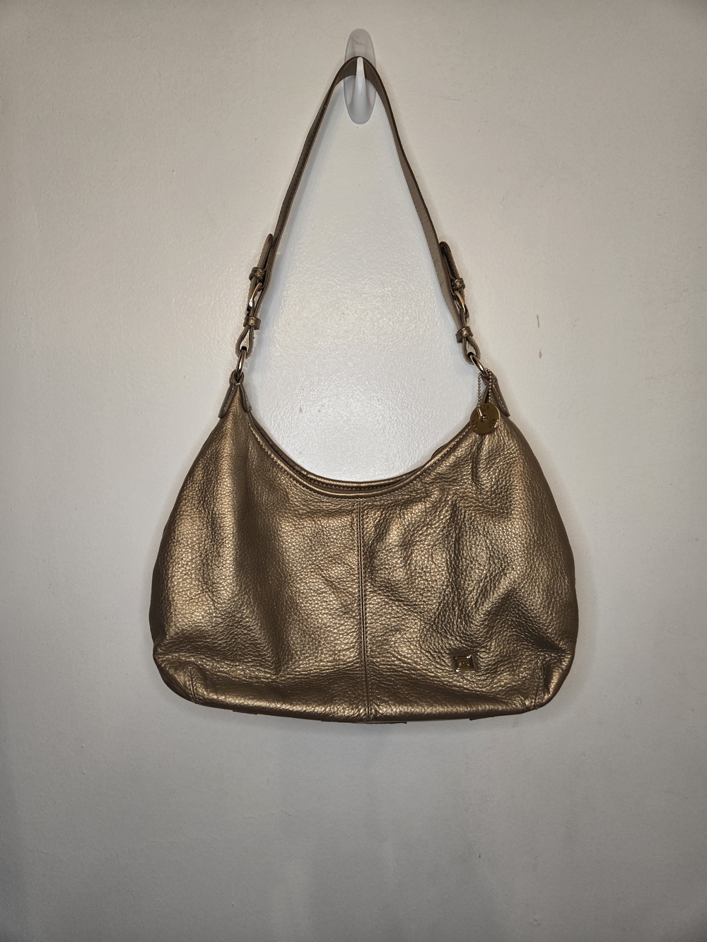 Sak Metallic Gold Leather Shoulder Bag